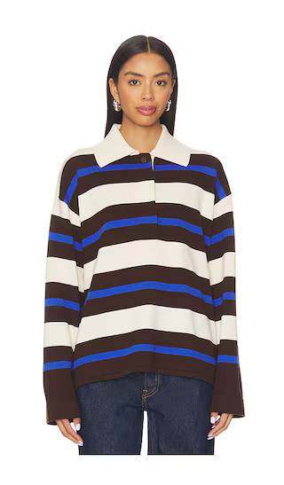 Ester Merino Rugby Top in Chocolate, Ivory & Blue | Revolve Clothing (Global)