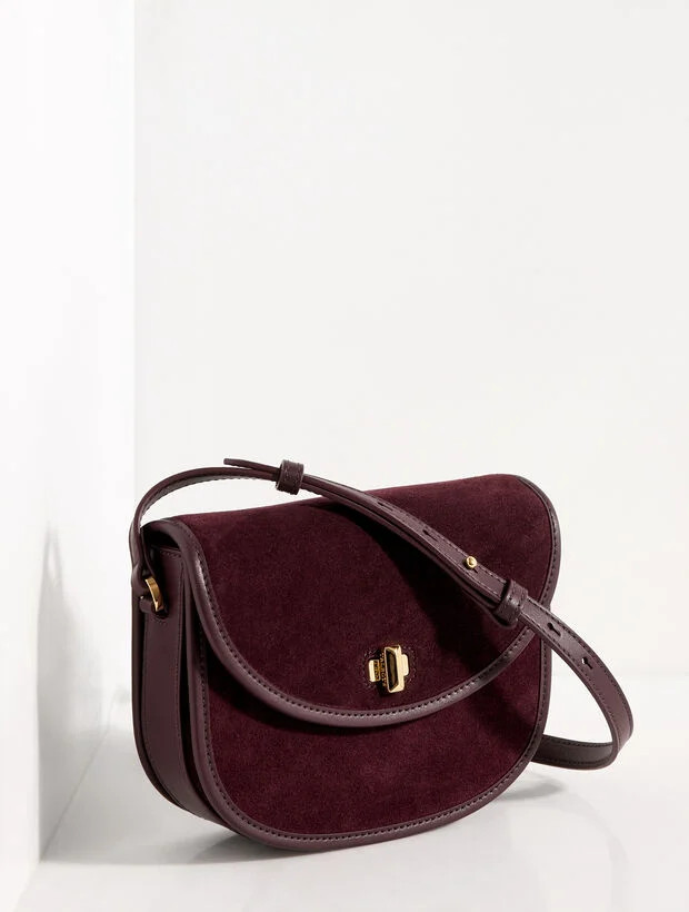 Sierra Suede Polished Saddle Bag | Talbots