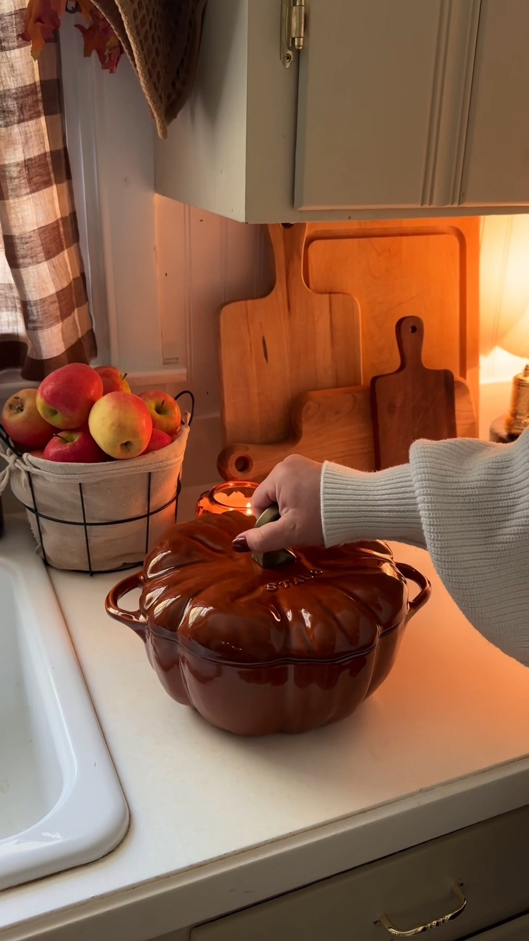 The perfect cozy, pumpkin shaped, autumn pot for your kitchen 🍂  

#staub #kitchenfinds #cozykitchen #pumpkinpot #pumpkindutchoven #pumpkincocotte #kitchendecor #falldecor #fallkitchendecor #cottagecore #cottagecoreaesthetic #fallvibes #autumn #autumnvibes #autumnaesthetic #cozy #cozyvibes #fallkitchen #cozyathome #homefinds #kitchen #dutchoven #cocotte #fallcookware #cookware

#LTKHoliday #LTKSeasonal #LTKHome