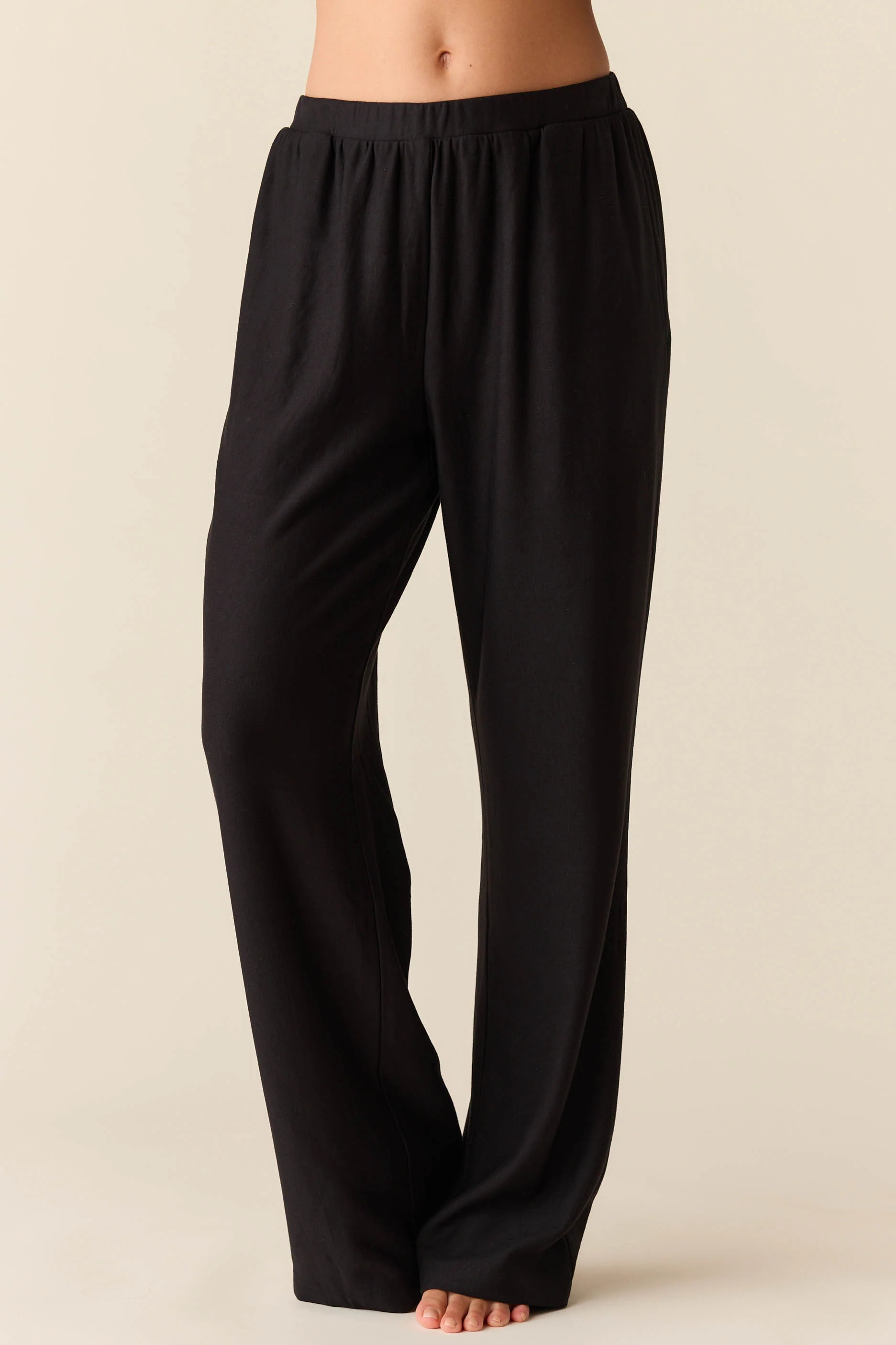 Sofia Cloud Fleece Wide Leg in Noire | MASONgrey