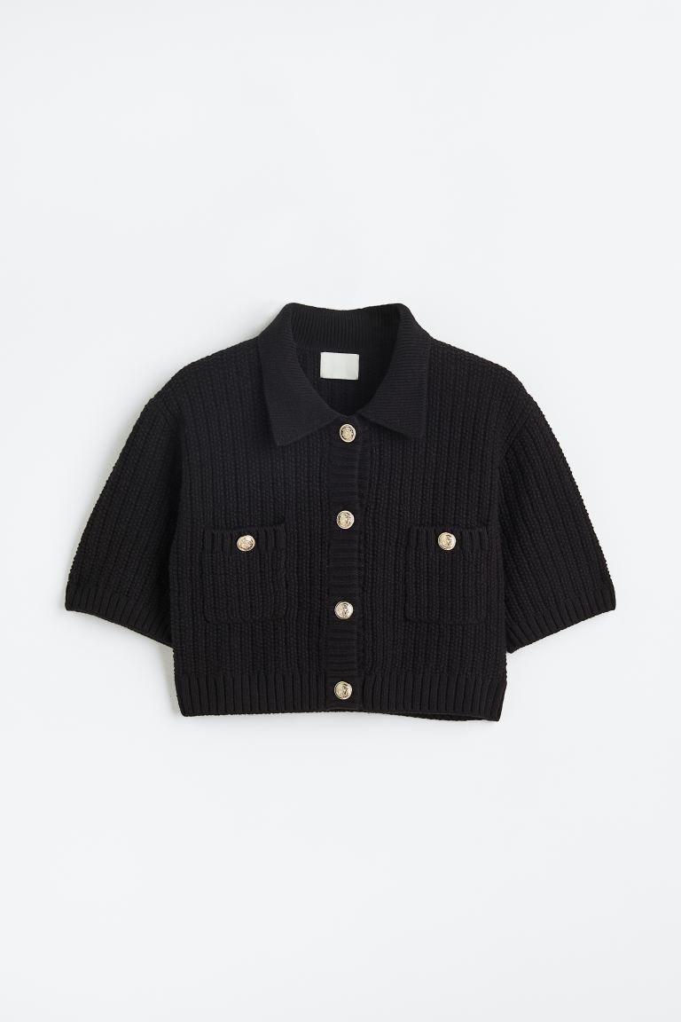 Rib-knit Cardigan with Collar | H&M (US + CA)