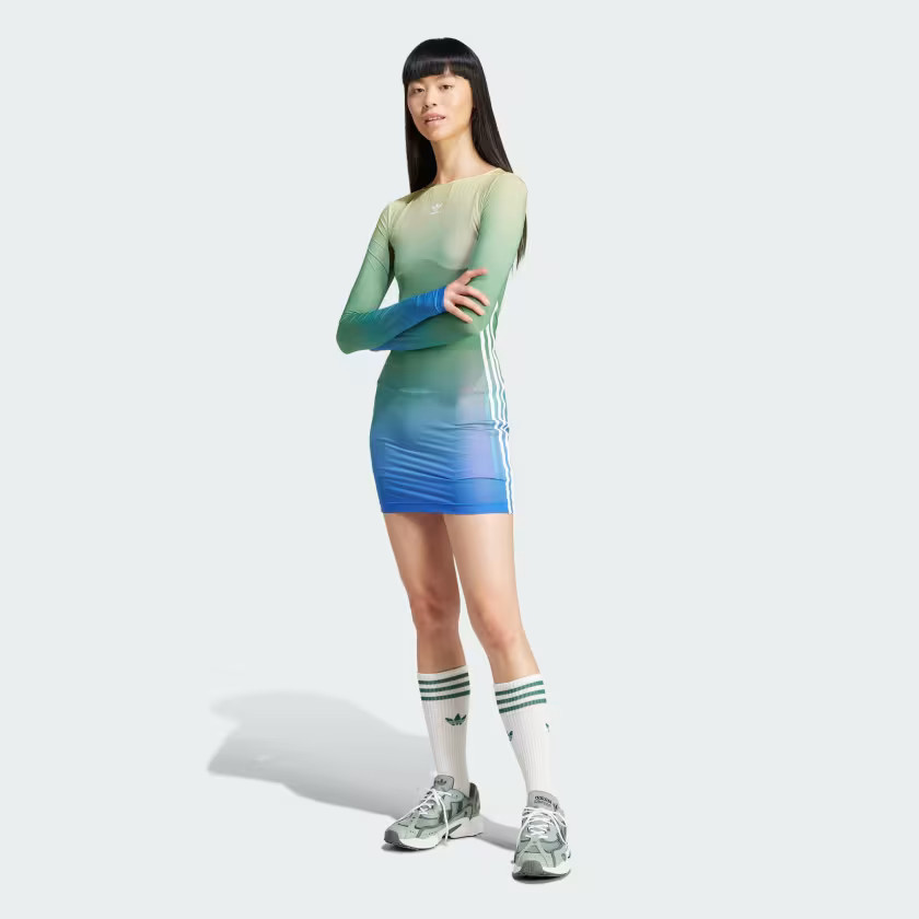 adidas Originals Allover Print Long Sleeve Mini Dress | adidas (CA)