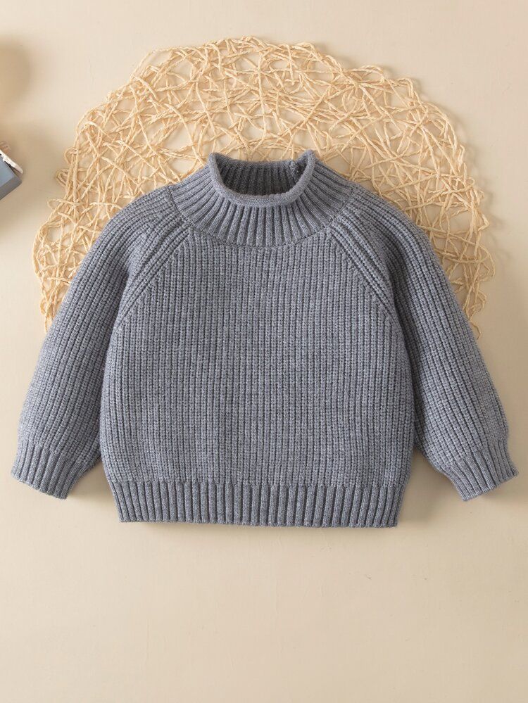 Baby Mock Neck Raglan Sleeve Sweater | SHEIN