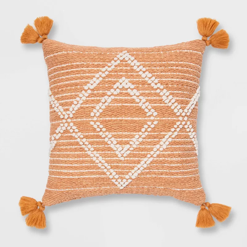 Embroidered Textured Diamond Throw Pillow - Opalhouse™ | Target