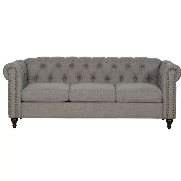 Migdalia 81" Linen Rolled Arm Sofa | Wayfair North America