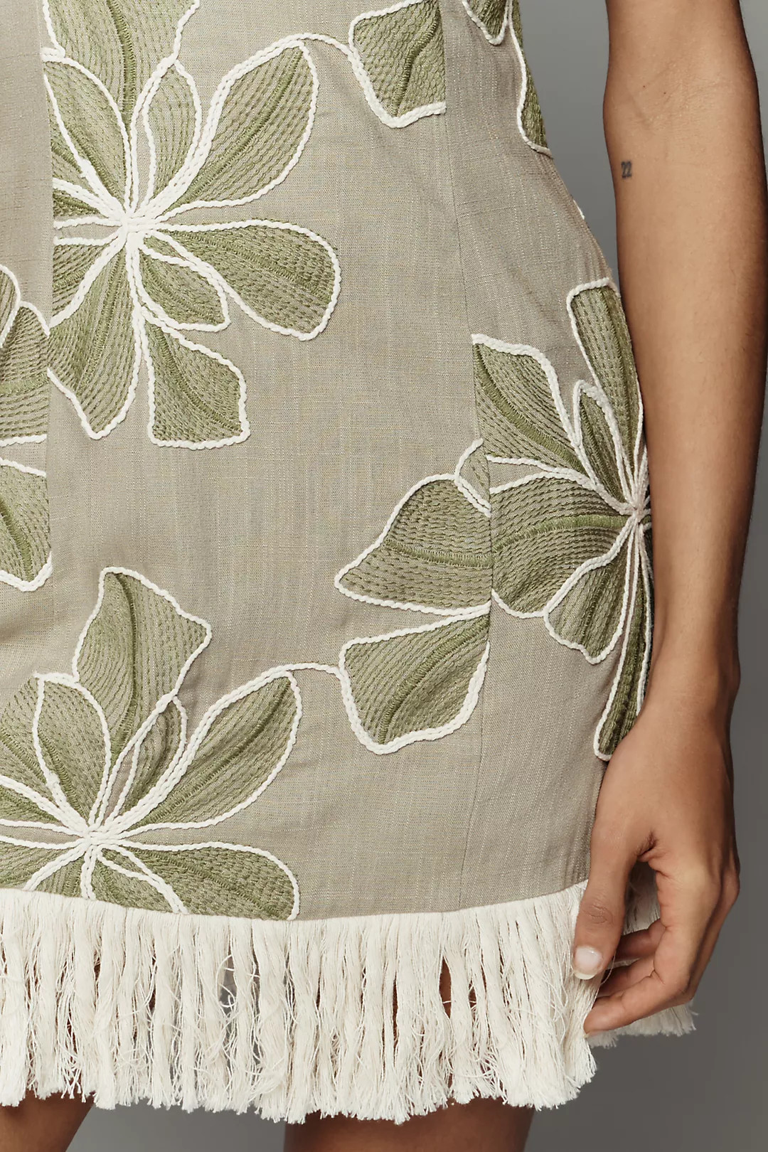 Curaae Carmelia Linen Fringe Mini Dress | Anthropologie (US)