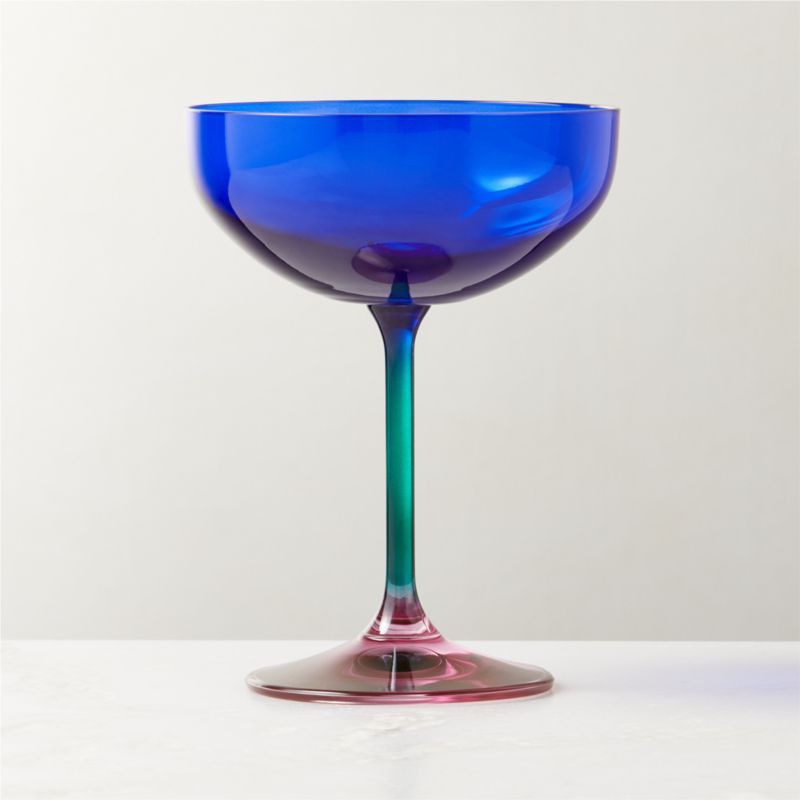 Marie Cobalt Coupe Cocktail Glass + Reviews | CB2 | CB2