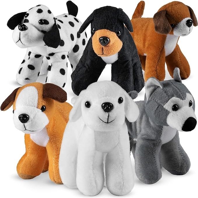 Bedwina Plush Puppy Dogs - (Pack of 12) 6 Inches Tall Stuffed Animals Bulk Assorted Puppies and C... | Amazon (US)