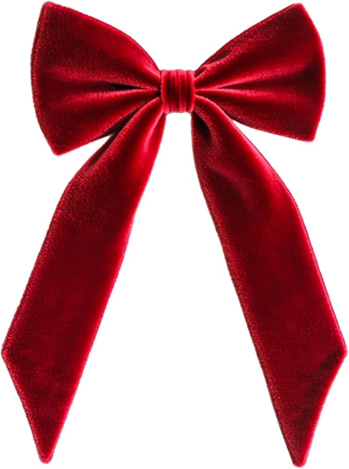 Big Red Bow Christmas Decorations,Giant Coquette Ribbon Tie for Christmas Tree Topper Bow, Bow Wa... | Amazon (US)