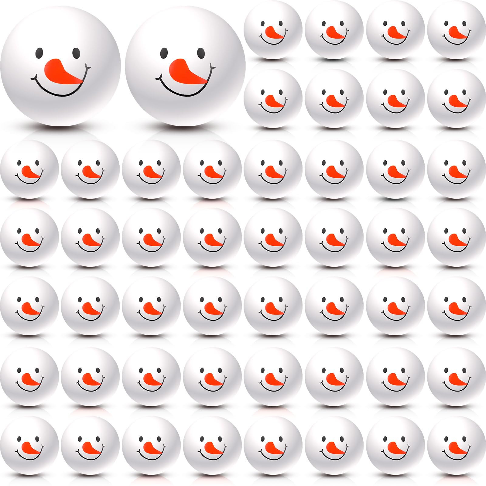 Sosation 48 Pieces Snowmen Stress Ball - Fake Snowball Bouncy Snow Ball Christmas Toys - Sensory ... | Amazon (US)