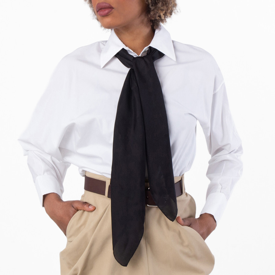 Saint Laurent Black Silk Scarf | Jomashop.com & JomaDeals.com