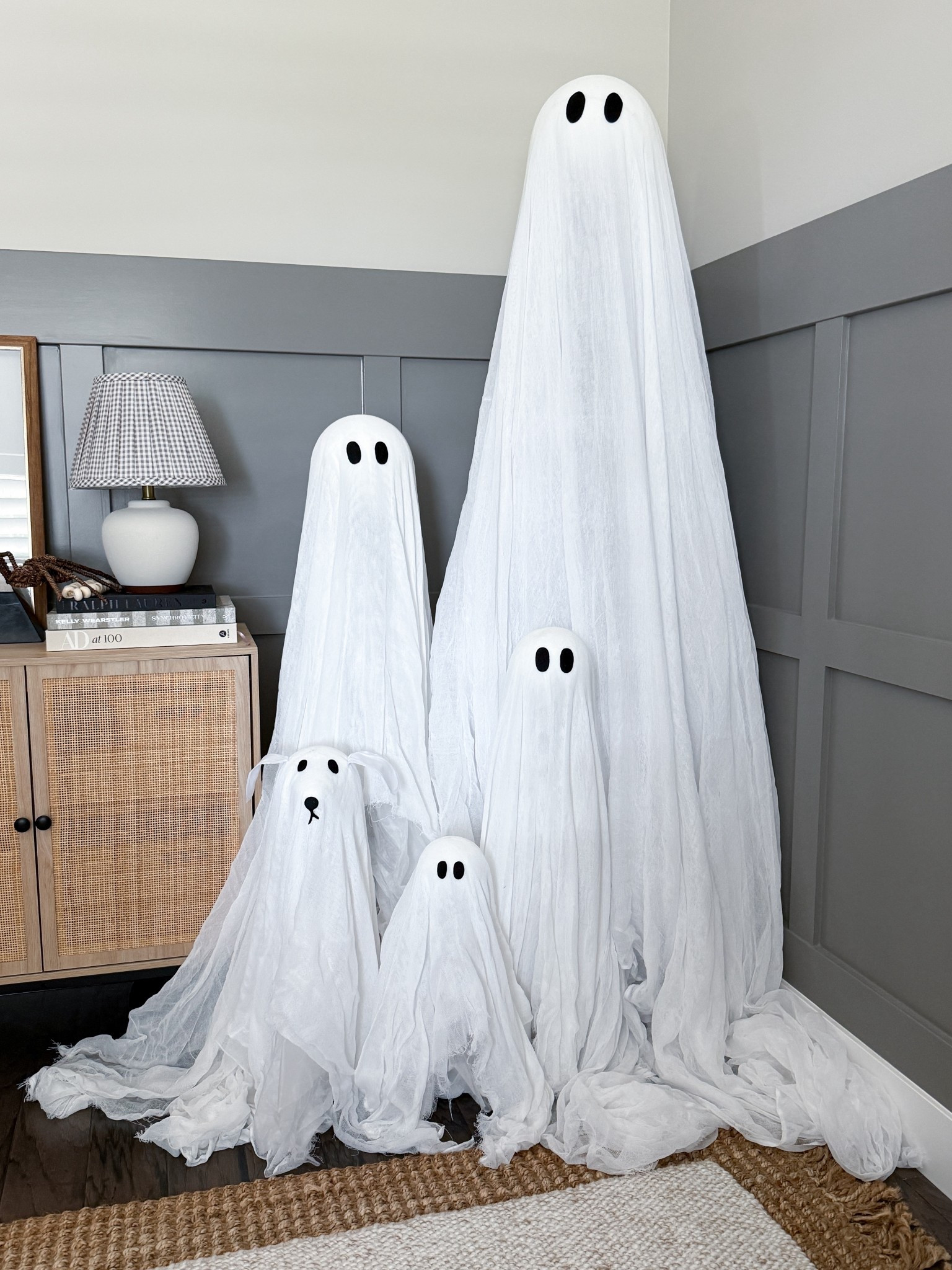 Our ghost fam is officially complete. I added the ghost puppy this year (because obviously we needed to represent our Skadi girl) & it might be my favorite one yet. I styled them in our formal entry this year, but they’d be so cute on a porch or even tucked in by a fireplace. 

ghost family decor - pottery barn halloween - gauze ghost statues - halloween entryway styling - spooky cute home decor - pottery barn ghost dog - indoor halloween decorations - neutral halloween decor - halloween console styling - viral halloween ghosts - ghost puppy decor - pottery barn ghost collection - modern halloween home - halloween home inspiration - aesthetic ghost decorations - pottery barn must haves

#LTKHome #LTKSeasonal #LTKFamily