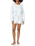 Goodthreads Women Tie Dye Crew Neck Long Sleeve Pajama Sets Ruffle Sleepwear Front Drawstring Nightw | Amazon (US)