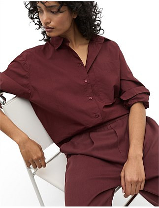 LONGLINE POPLIN SHIRT | David Jones (Australia & New Zealand)