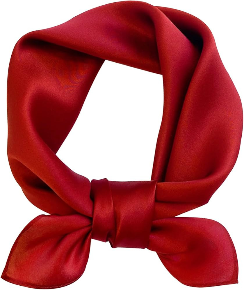 Scarf Satin Square Neck Head Scarf for Women solid color square scarf handkerchief purse scarf he... | Amazon (US)