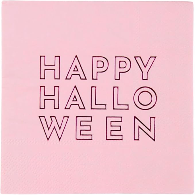 Bonjour Fête Pink Cocktail Napkins, Pack of 20, 5" | 3-ply, for spooky Halloween parties and mod... | Amazon (US)