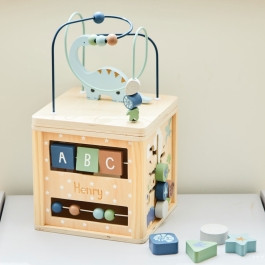 Personalised FSC® Wooden Dinosaur Activity Cube | My 1st Years (Global)