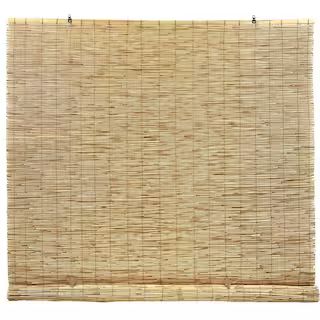 Radiance Natural Cordless Light Filtering Bamboo Reed Blind Interior/Exterior Manual Roll-Up Shad... | The Home Depot