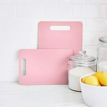GreenLife 2 Piece Cutting Board Kitchen Set, Dishwasher Safe, Extra Durable, Soft Pink | Amazon (US)