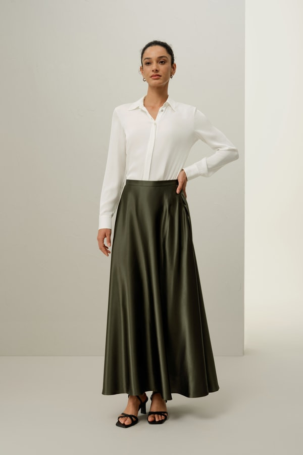 Selene Umbrella Maxi Skirt | LILYSILK