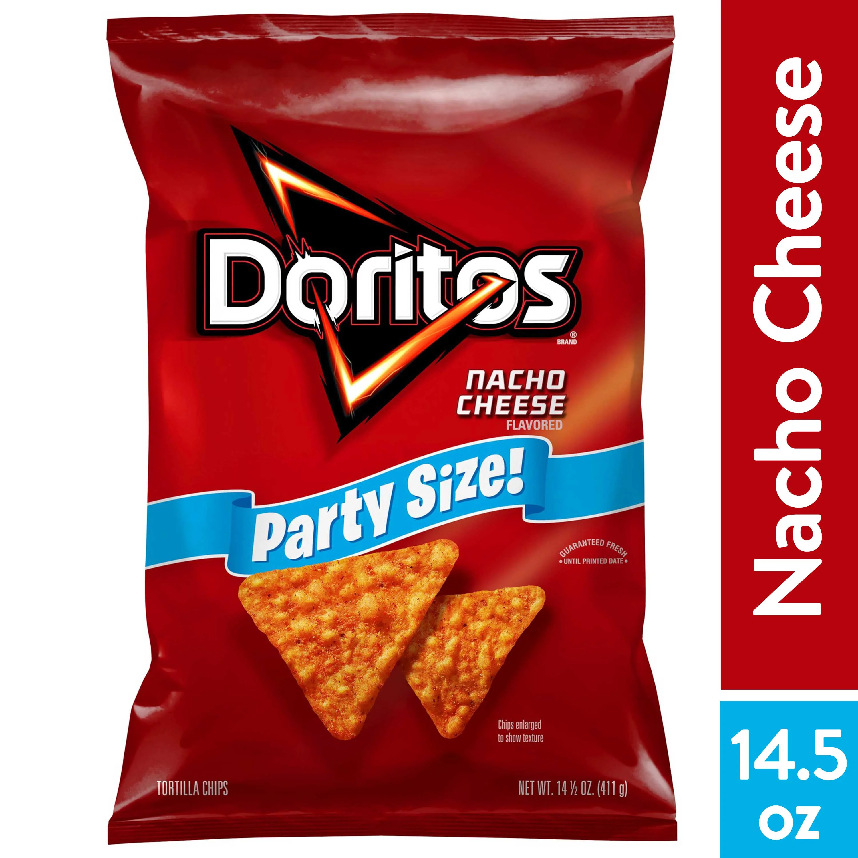 Doritos Nacho Cheese Flavored Tortilla Chips, Party Size, 14.5 oz Bag | Walmart (US)