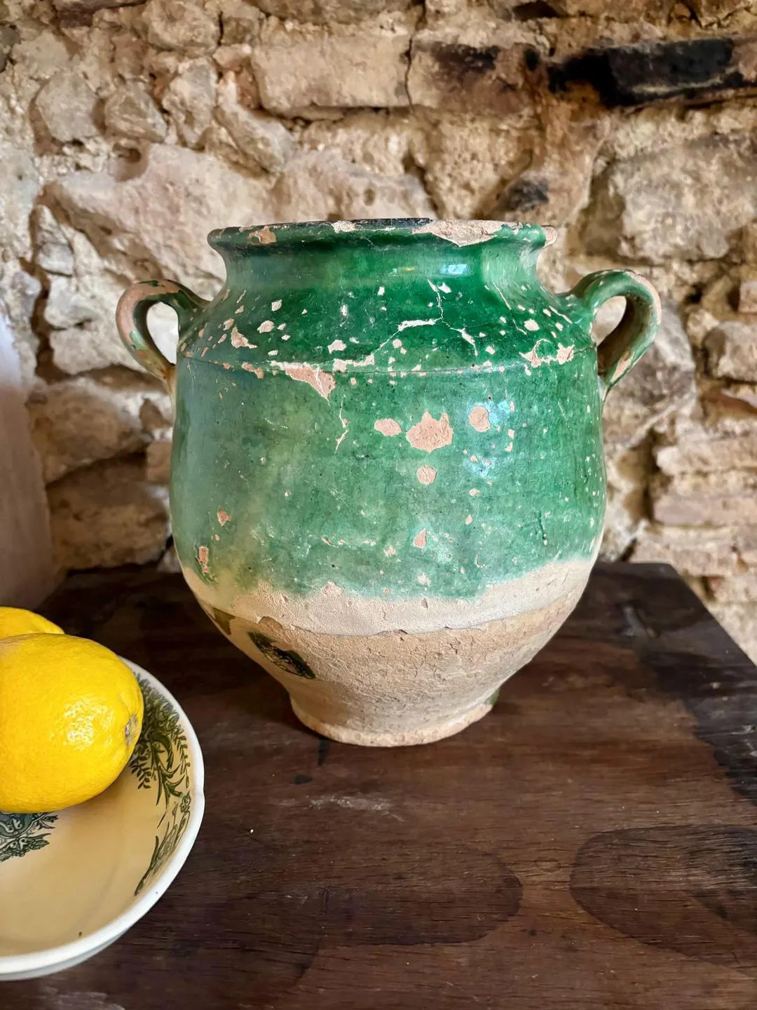 Antique Green Confit Pot - Etsy | Etsy (Global)