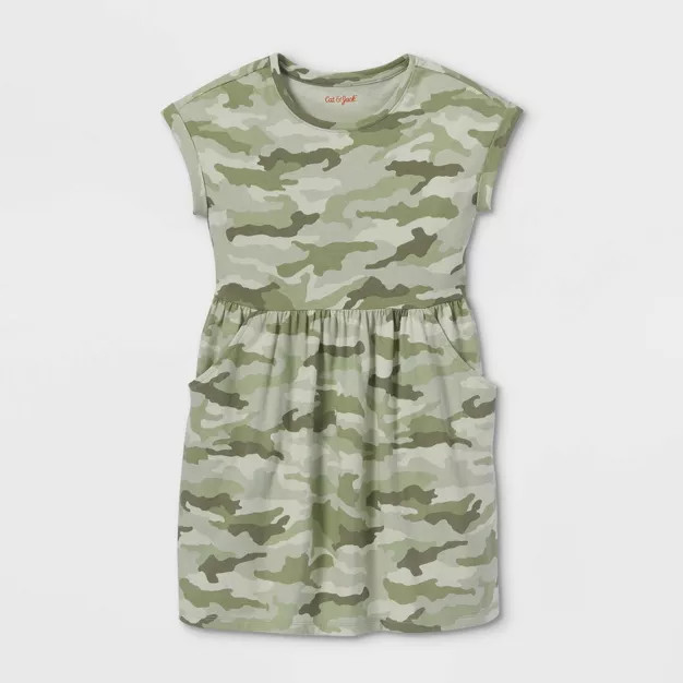Girls' Printed 100% Cotton Short Sleeve Knit Dress - Cat & Jack™ | Target