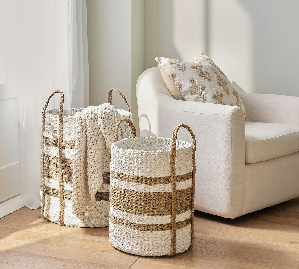 Tulum Handwoven Tote Baskets | Pottery Barn (US)