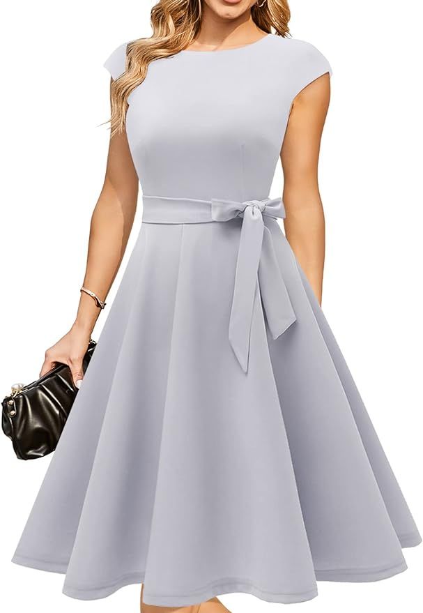 DRESSTELLS Women's Cocktail Vintage Dresses 2024 Modest Wedding Guest Dress, Prom & Bridesmaid | Amazon (US)