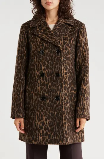 BCBGeneration Missy Leopard Double Breasted Coat | Nordstromrack | Nordstrom Rack