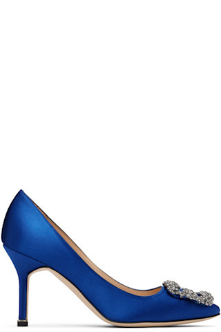 Manolo Blahnik - Blue Hangisi Heels | SSENSE