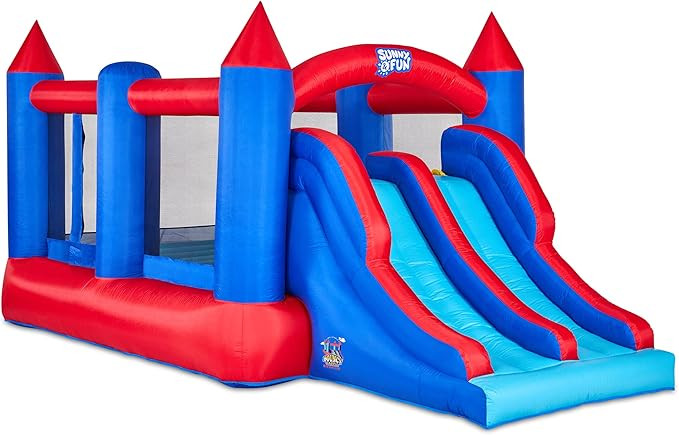 Sunny & Fun Inflatable Bouncy Castle with Dual Slide – Heavy-Duty for Outdoor Fun - Climbing Wa... | Amazon (US)