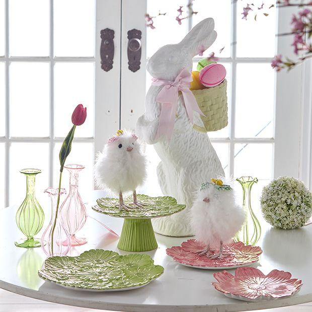 BUNNY FIGURE WITH BACKPACK AND BOW | Antique Farm House