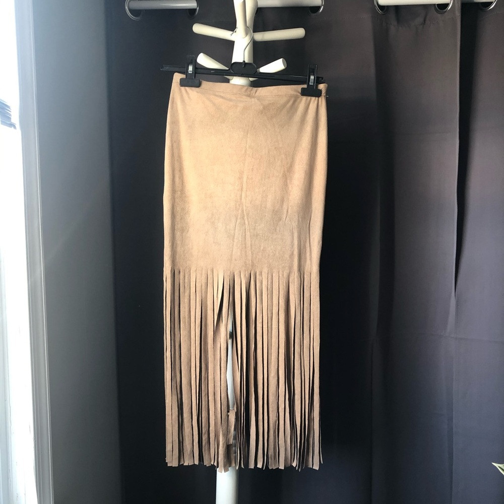 Suede fringe skirt | Poshmark