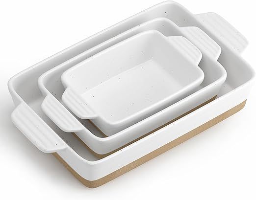 YMASINS Ceramic Baking Dish, Casserole Dishes for Oven, Extra Deep Lasagna Pans with Handles, Rec... | Amazon (US)