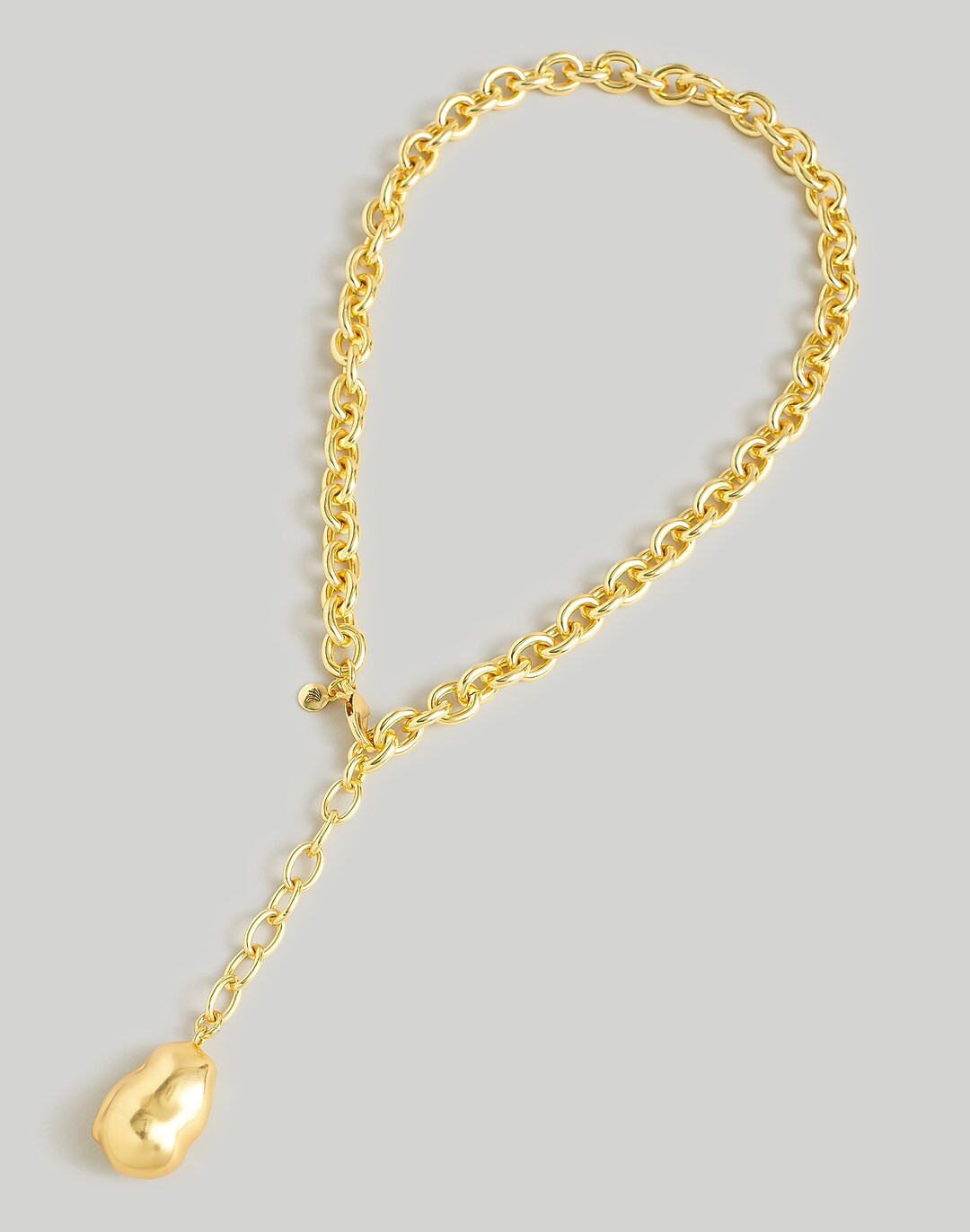 Casted Pearl Chunky Chain Lariat Necklace | Madewell