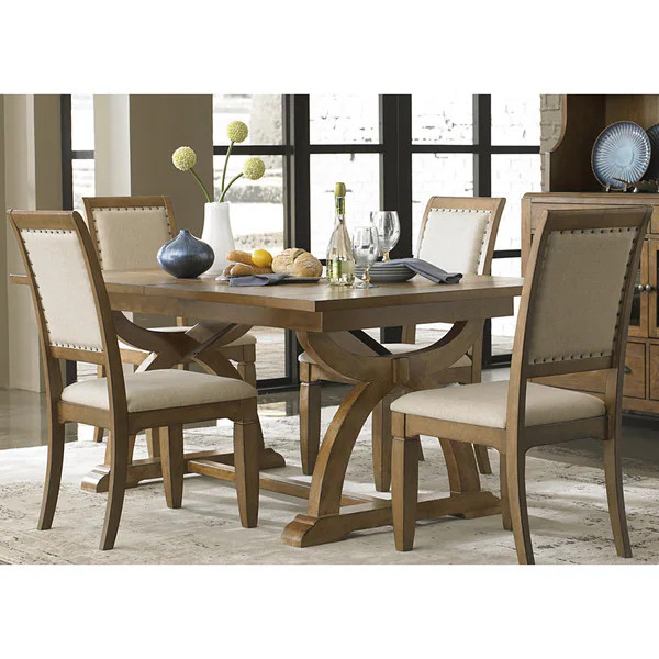 Liberty Town and Country Transitional Trestle Table - Brown | Bed Bath & Beyond