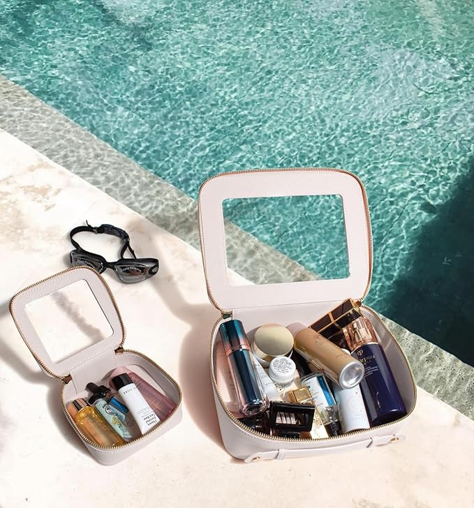 Clear Makeup Bags TSA Approved Toiletry Bag Handle Large Opening,Clear Toiletry Bags for Carry-on... | Amazon (US)