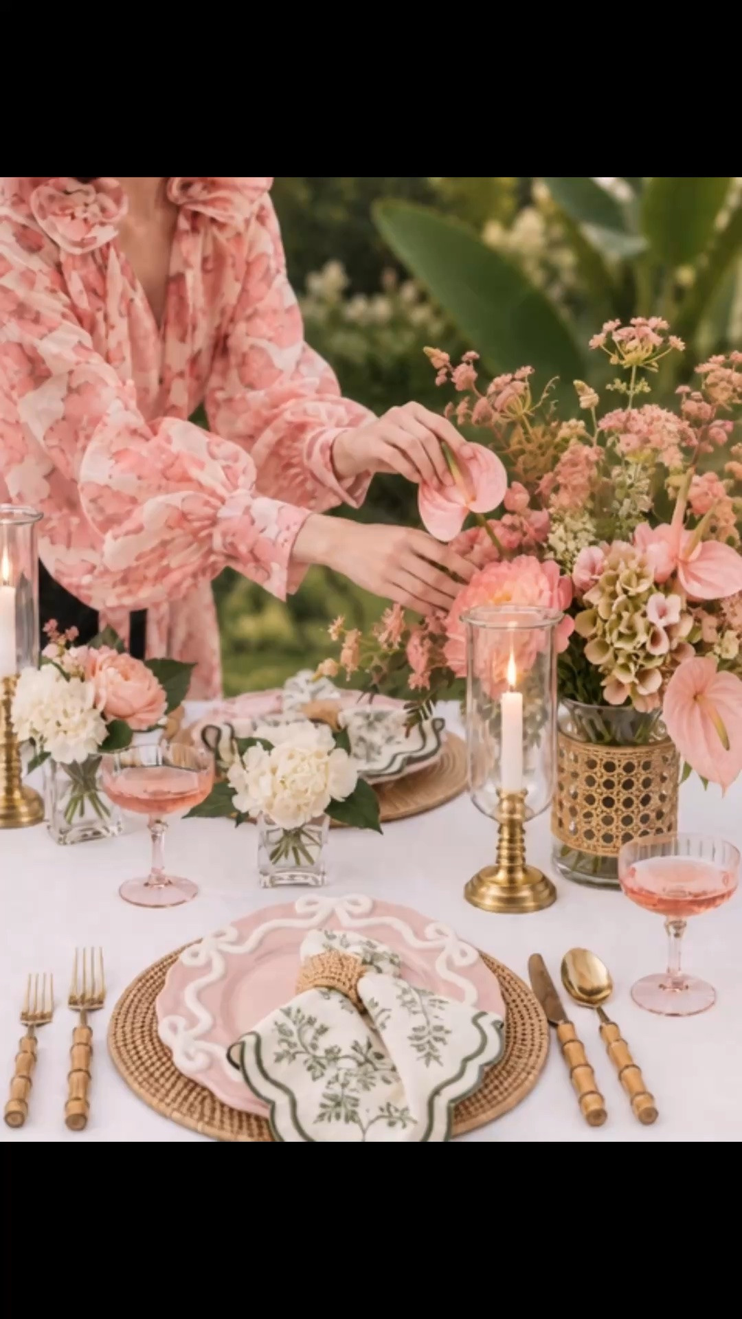 Happy Friday 🌿 After a long week, there’s something so nice about stepping out to the patio, slowing down in the backyard, and seeing dinner already served.

A timeless white tablecloth is always one of my favorite ways to showcase a beautiful tabletop. It feels classic, elegant, and effortless, while letting every layer on the table stand out. I especially love this setting with the warm coral red and peach tones in the flower arrangement and the floral blouse—it feels cheerful, inviting, and perfect for this in-between moment as we ease toward fall.

The hurricane candleholders add a soft glow, while the goblet wine glasses, dinner set, woven rattan chargers, botanical napkins, and table linen bring in that layered look that always makes a table feel thoughtful and special. It’s the kind of Friday mood that helps you cheer up after a long week and enjoy a beautiful dinner at home.

#HappyFriday #FridayMood #PatioDining #BackyardDining #OutdoorDining #OutdoorEntertaining #Tablescape #TableSetting #WhiteTablecloth #TableLinen #Napkins #DinnerSet #Dinnerware #RattanCharger #GobletWineGlasses #HurricaneCandleHolder #FlowerArrangement #FloralBlouse #CoralRed #PeachTones #Candlelight #OutdoorLiving #EntertainingAtHome #DinnerIsServed #TabletopStyle

#LTKHome #LTKSeasonal #LTKSaleAlert