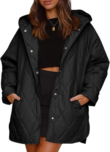 Bianstore Women's Long Quilted Lightweight Puffer Jacket Casual Hooded Winter Coat Outerwear | Amazon (US)