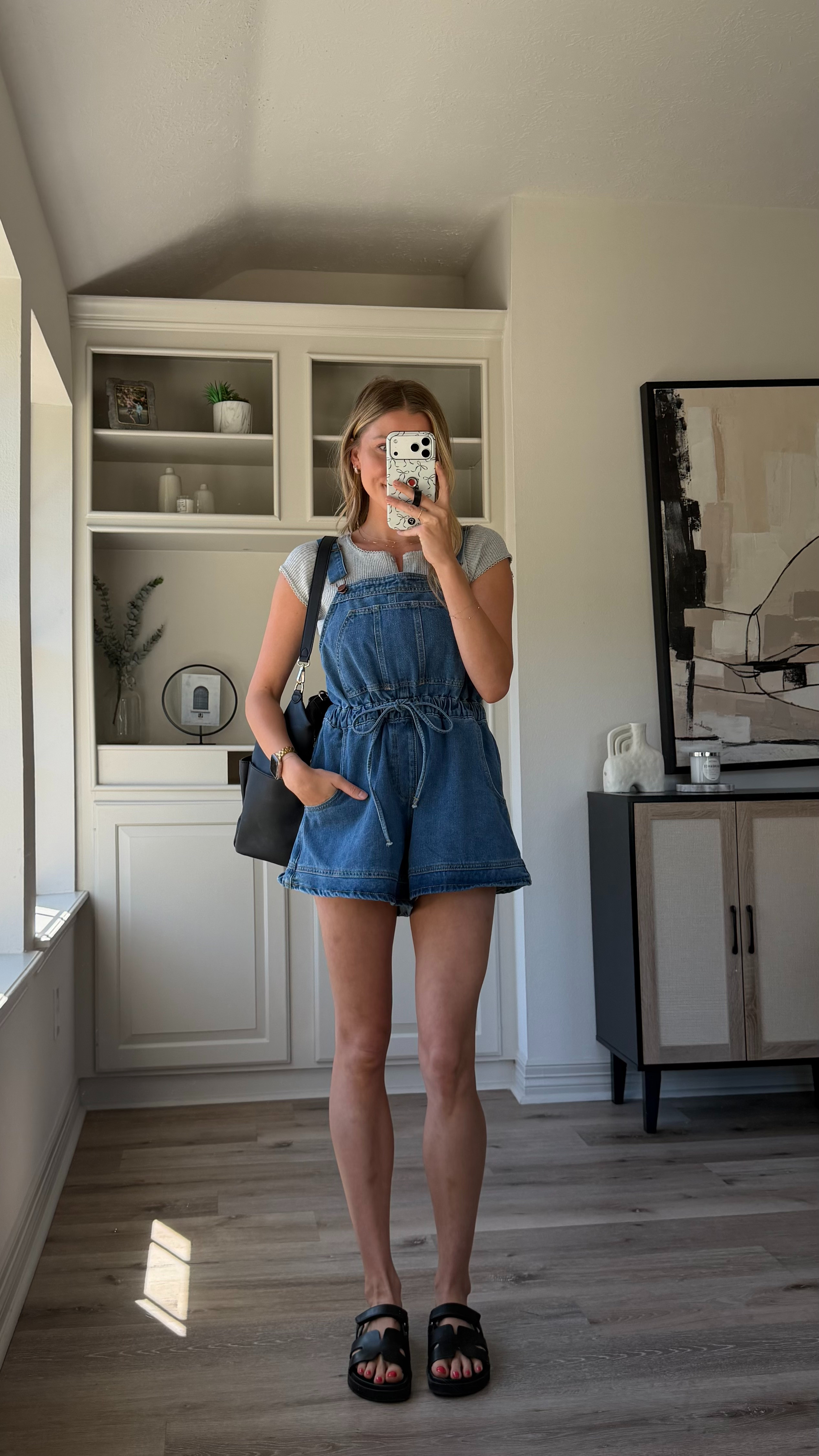 Cutest overalls for spring and summer! S in overalls, M grey top 

 