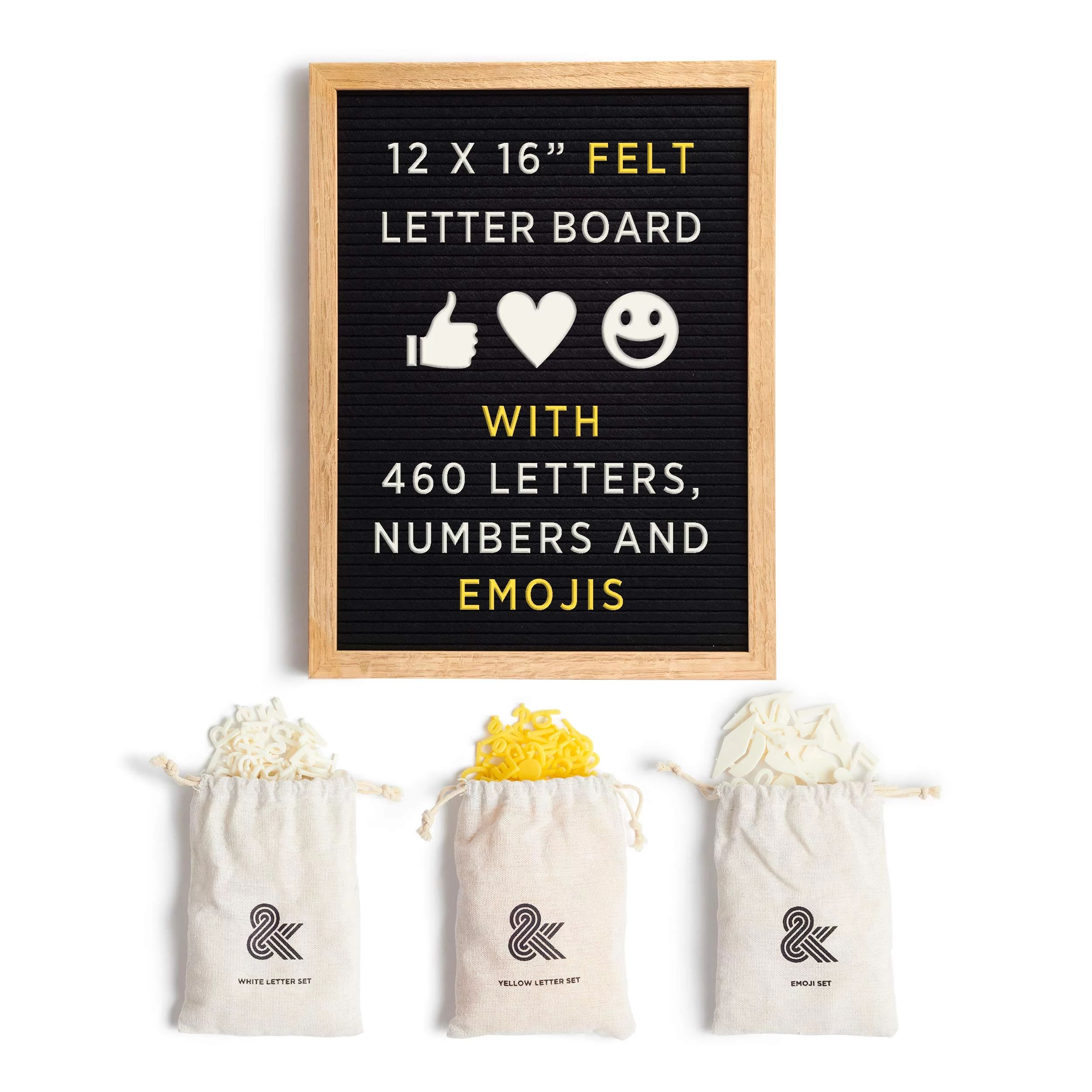 Amped & Co Felt Letter Board, Wall Hanging Message Board, 460 Letters and Oversized Emojis | Walmart (US)