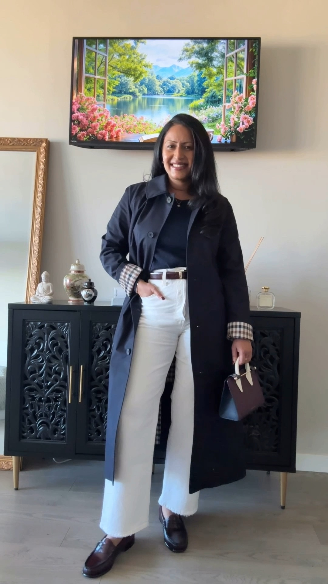 Spring outfit in my new Quince navy trench coat and G.H. Bass wine loafers 👌🏽

#LTKgrwm #LTKootd #LTKWorkwear