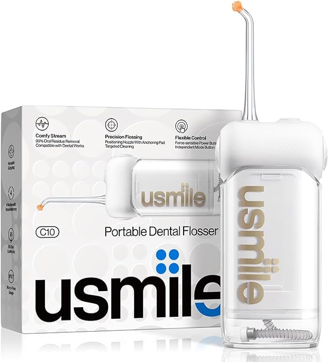 usmile C10 Portable Water Flosser – Travel-Friendly, 95-Day Battery, 4 Modes, 360° Nozzle, 180... | Amazon (US)