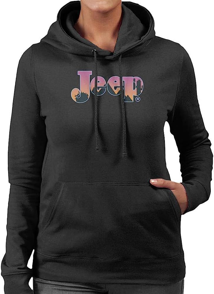 Jeep Desert Sunset Silhouette Logo Women's Hooded Sweatshirt | Amazon (US)