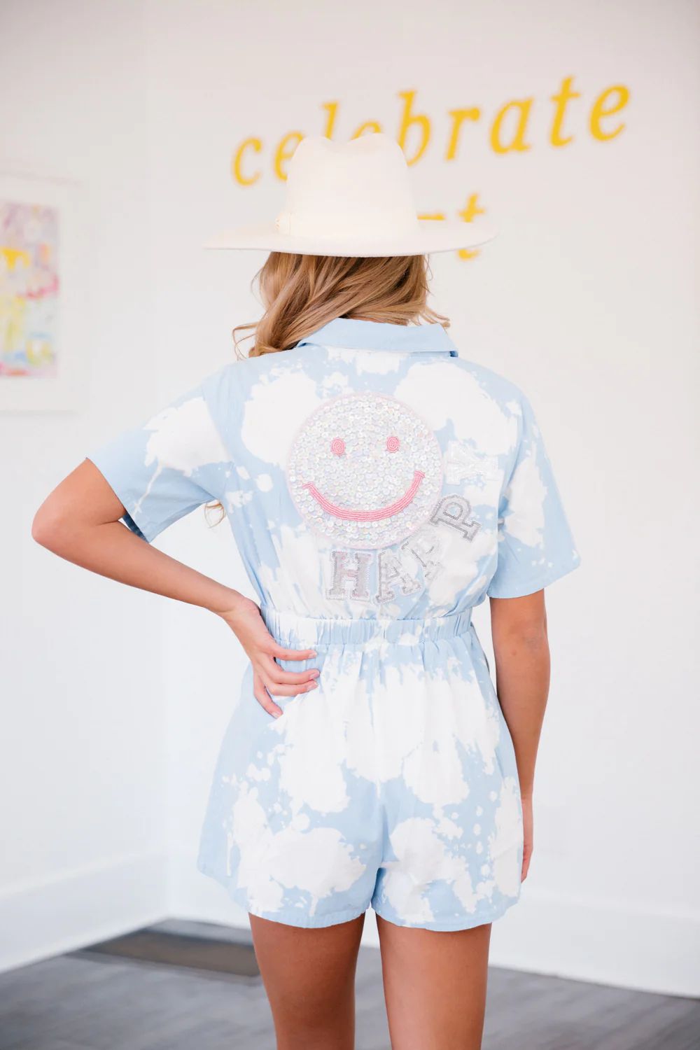 HAPPY PLACE BLUE ROMPER | Judith March