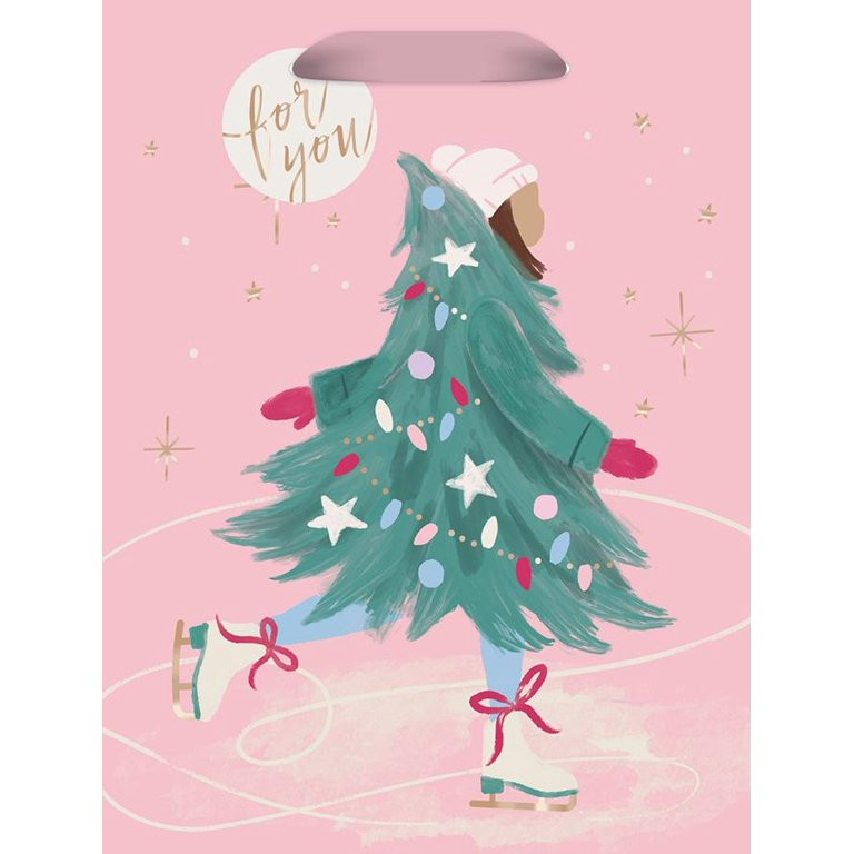 Joyful Wonder Pink Tree Skater Med Gift Bag | Walmart (US)