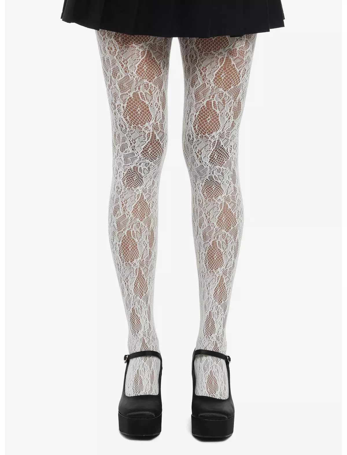 Ivory Floral Lace Tights | Hot Topic | Hot Topic