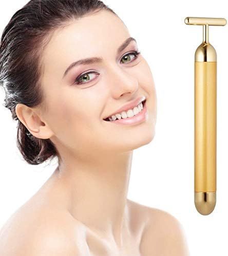 Beauty Bar 24k Golden Pulse Facial Massager, T-Shape Electric Sign Face Massage Tools for Sensiti... | Amazon (US)