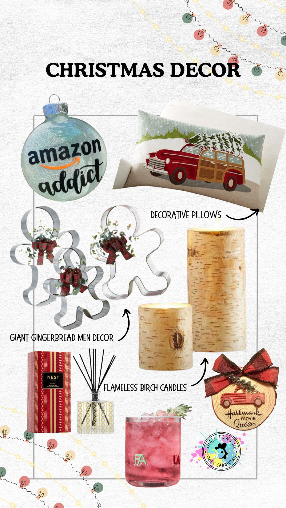 Loving these Christmas decor items! Flameless candles, giant gingerbread men, Christmas scent infusers, decorative pillows, festive icon drinking glasses and the cutest ornaments! 

#LTKHoliday #LTKHome #LTKSeasonal